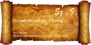 Szombathelyi Ilona névjegykártya